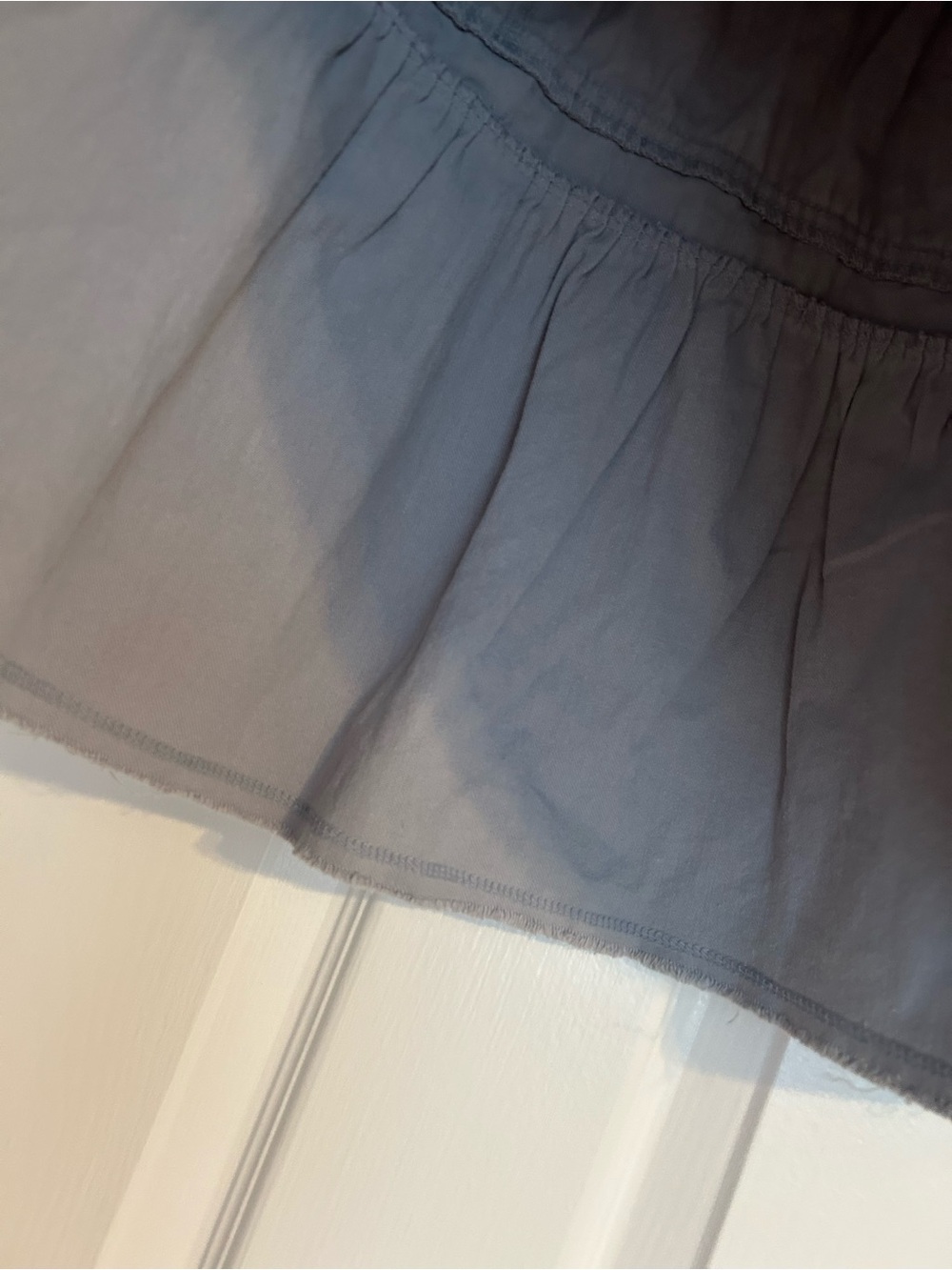 Light Gray Tiered Ruffle Skater Skirt with Elastic Waist - Picture 4 of 8